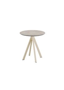 Essentials Infinity Terrassentisch Sand Gestell + Moonstone Hpl Ø70 Cm