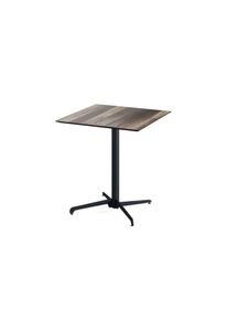 Essentials X Cross Terrassentisch Schwarz Gestell + Tropical Wood Hpl 70X70 Cm