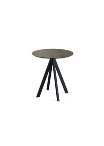 Essentials Infinity Terrassentisch Schwarz Gestell + Midnight Marble Hpl &Oslash;70 Cm