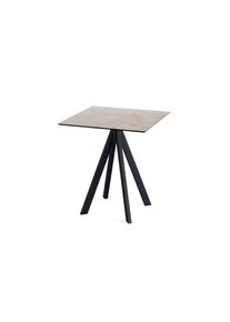 Essentials Infinity Terrassentisch Schwarz Gestell + Moonstone Hpl 70X70 Cm