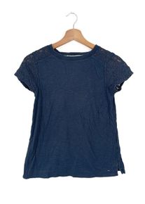 Tommy Hilfiger Bluzka z krótkim rękawem Damski, Rozmiar 34, niebieski, Bawełna