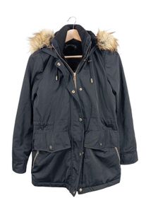 Zara Woman Kurtka z kapturem Damski, Rozmiar 34, czarny, Poliester