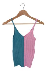 Shein Top z dzianiny Damski, Rozmiar 36, niebieski, Poliester