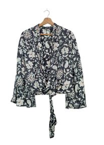 Zara Kopertowa bluzka Damski, Rozmiar 40, czarny, Poliester