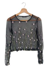 Bershka Transparentna bluzka Damski, Rozmiar 34, czarny