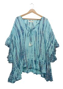mele beach Bluzka oversize Damski, One Size, niebieski, Wiskoza