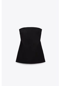 Zara Top z dekoltem typu bandeau Damski, Rozmiar 40, czarny