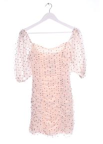 Zara Sukienka koktajlowa Damski, Rozmiar 38, nude, Poliester