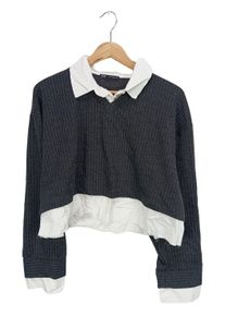 Zara Podwójny sweter Damski, Rozmiar 38, czarny, Bawełna