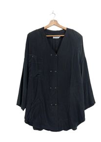 HOPSACK Bluzka oversize Damski, Rozmiar 38, czarny, Jedwab