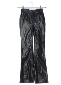 Bershka Spodnie z imitacji skóry Damski, Rozmiar 34, czarny, Poliester