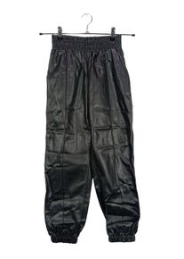 Bershka Spodnie z imitacji skóry Damski, Rozmiar 34, czarny, Poliuretan
