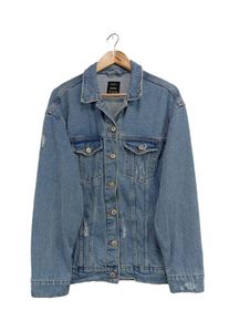 Bershka Jeansowa kurtka Damski, Rozmiar 38, niebieski, Bawełna