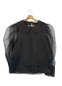 Zara Transparentna bluzka Damski, Rozmiar 36, czarny