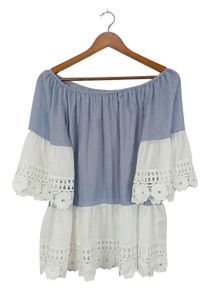 Hallhuber Bluzka oversize Damski, Rozmiar 38, szary niebieski