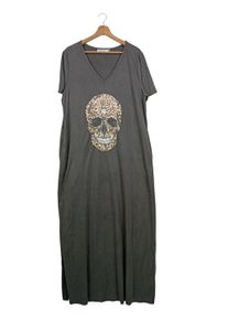 Misslook Sukienka maxi Damski, Rozmiar 44, jasnoszary, Bawełna
