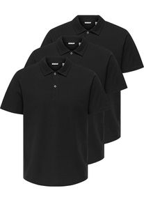 Only & Sons ONLY & SONS 3-delige set: poloshirts "Gordon" zwart - 67% | Maat: S |