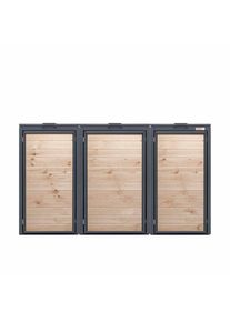 Coș de gunoi Holzmichl combinație cu capac cu balamale (120 până la 240 litri) - Antracit (RAL7016) / 1x120 / 1x 240
