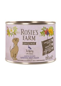 Rosie's Farm Single Meat Adult 6 x 195 g pour chien - dinde, riz