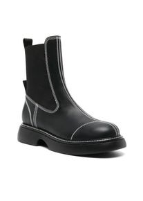 Ganni Stivali & stivaletti - Topstitched Leather Chelsea Boots nero - Gr. 37 (EU)
