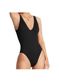 Seafolly Womens Sea Dive Deep V Neck One Piece Badpak Dames (6 |zwart)