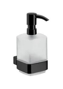 Seifenspender Emco loft, wandhängend, Glasteil satiniert, schwarz - 052113301