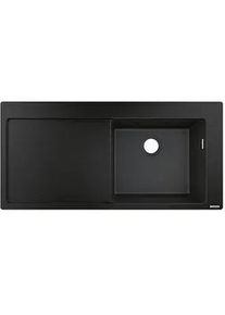 Einbauspüle Hansgrohe 450 1 Becken rechts 450 x 400 mm, graphitschwarz - 43314170
