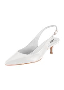 Heine Damen Slingpumps in ecru ,Größe 35, Witt, 100% Ziegenleder. Decksohle: 100% Rindsleder. Laufsohle: 100% Polyurethan