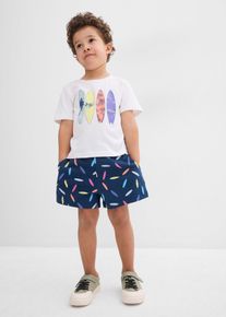bonprix Tricou și pantaloni scurți din bumbac 100% (set/2piese), alb, 92/98