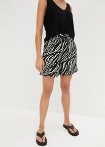 Paperbag-shorts med snörning - svart - storlek 44 - bonprix