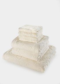 Handduk med höjdstruktur - beige - storlek 70x140 cm - bonprix