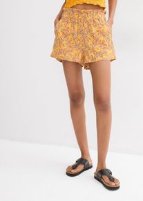 Shorts i bomull och viskos - orange - storlek 48 - bonprix