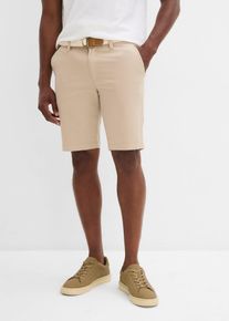 Stretchiga bermudas med skärp Regular Fit - beige - storlek 60 - bonprix