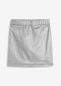 Kjol med metallic-look - silver - storlek 36 - bonprix