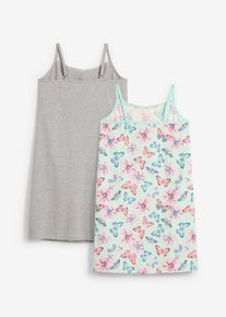 Nattlinne för barn (2-pack) - grå - storlek 128/134 - bonprix
