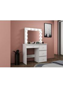 Sminkasztal LED kozmetikaitükörrel Diamond fehér