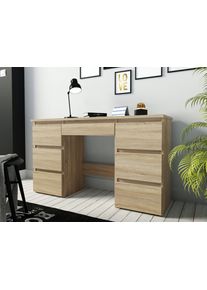 Fiókos íróasztal 120 × 43 × 75 cm sonoma tölgyfa