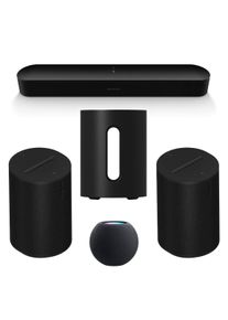 Sonos 5.1 Home Cinema set - met Beam Gen 2, 2x Era 100 en Sub Mini + Apple HomePod Mini