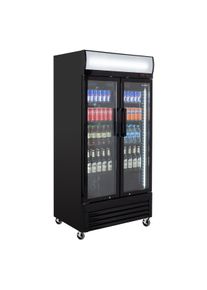 Réfrigérateur à boissons ECO 630 avec tête d'éclairage et portes battantes| Professionnel | HoReCa | CHR
