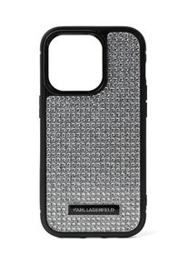 K by KARL LAGERFELD Karl Lagerfeld Dames Smartphonehoesje 'iPhone 16 Pro Max' zwart / zilver One Size