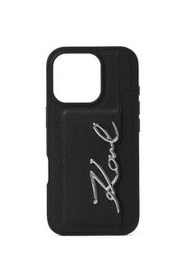 K by KARL LAGERFELD Karl Lagerfeld Dames Smartphonehoesje 'iPhone 16 Pro' zwart / wit One Size