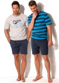 H.I.S. H.I.S Pyjamas Herren türkis / dunkelblau / weiß Größe XXL