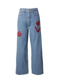 Topshop Dames Jeans lichtblauw / rood 25