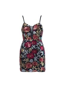 Moda Minx Cocktailkleid 'IMANI' Damen mischfarben / schwarz Größe 36