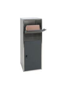 Paketkasten HWC-G80, Paketbox Standbriefkasten Paketbriefkasten Größe XL ~ Edelstahl anthrazit