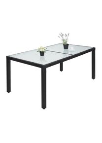 Poly-Rattan Esstisch HWC-F49, Esszimmertisch Gartentisch Tisch, 150x90cm ~ anthrazit