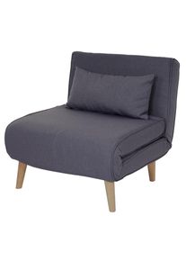 Schlafsessel HWC-D35, Schlafsofa Funktionssessel Klappsessel Relaxsessel Jugendsessel Sessel, Stoff/Textil ~ dunkelgrau