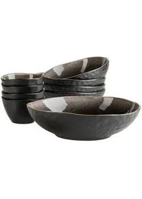 Mäser Mäser Schüsselset , Dunkelbraun , Keramik , 9-teilig , rund , Geschirr, Schalen & Schüsseln, Keramikschalen