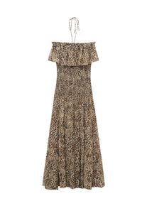 Mango Kleid 'LAURE' Damen hellbeige / braun / schwarz Größe 40