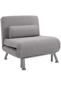 HOMCOM Single Sofa Bed, Futon Couch, w/ Pillow, Linen, Armless, for Guests, Living Room, Space Saving, Grey | Aosom Ireland